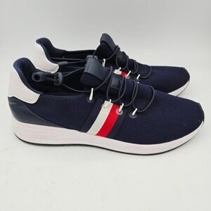 Tommy Hilfiger TWRHENA Navy White Red Stripe Lace Up Sneakers Men 9M NWOT